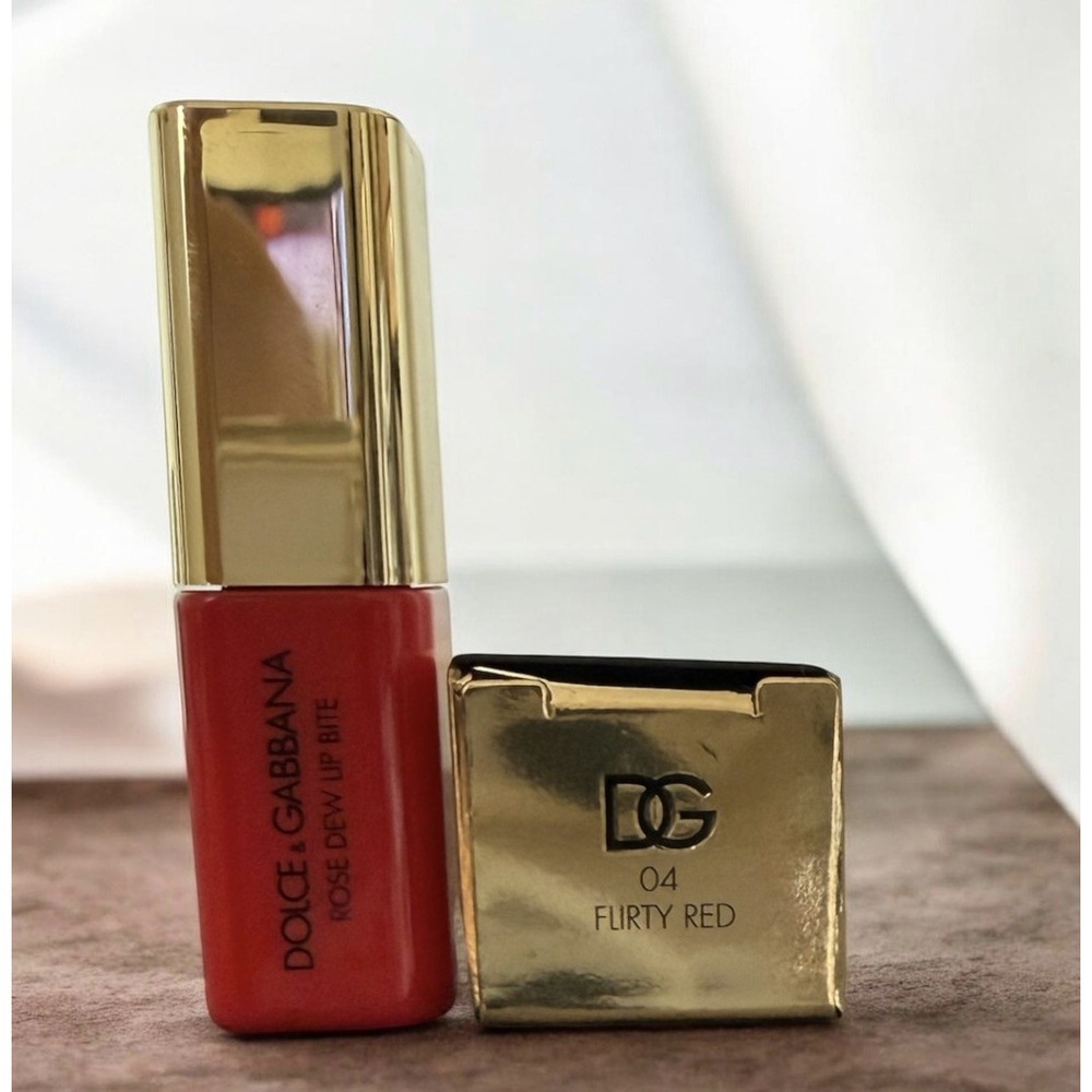 Dolce & Gabbana Rose Dew Lip Bite Glossy Tint "Flirty Red" 04 - Mini Size NIB